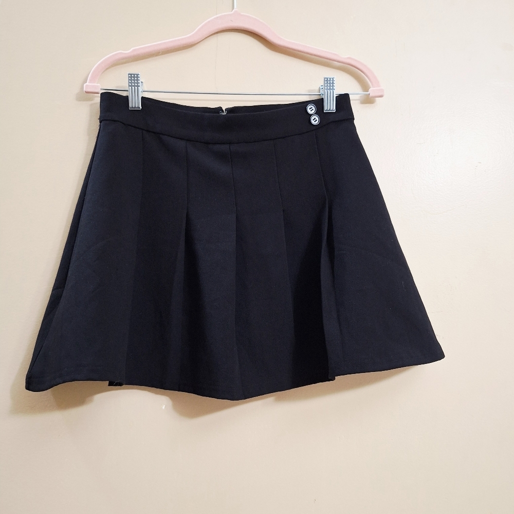Danielle Bernstein  Black Pleated  Y2K  skater Preppy Mini Skirt Sz 8